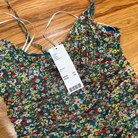 UO Moonbeam Ruched Mesh Mini Dress - Picture 4 of 5